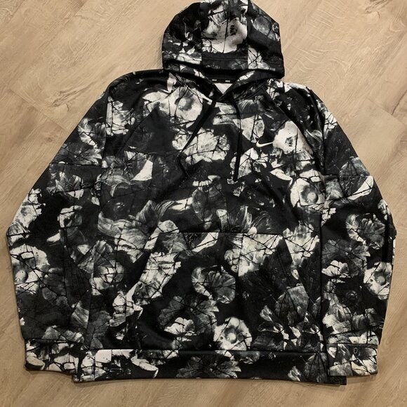 Nike Therma-Fit Hoodie Mens XL Training Sweatshirt DQ4836-010 Black/Coconut Milk - Picture 1 of 8